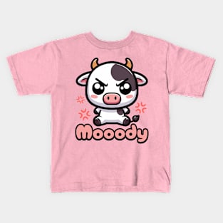 I'm Mooody! Moody Cute Cow Pun Kids T-Shirt